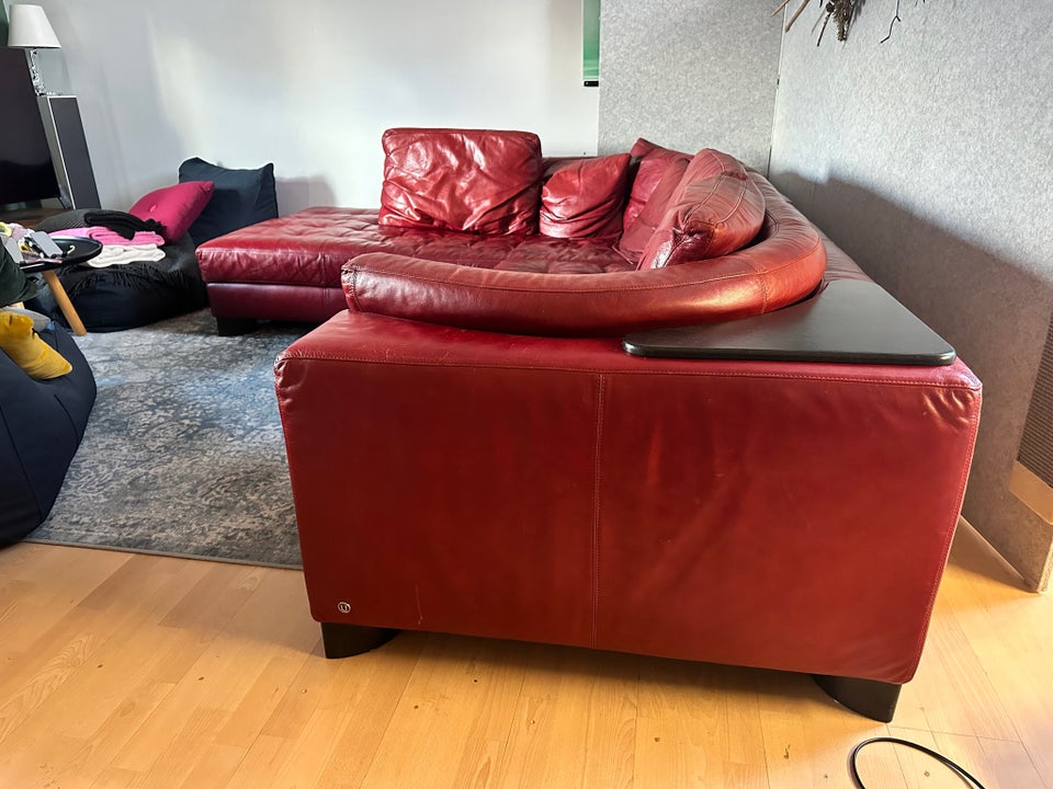 Hjørnesofa, læder, 5 pers.