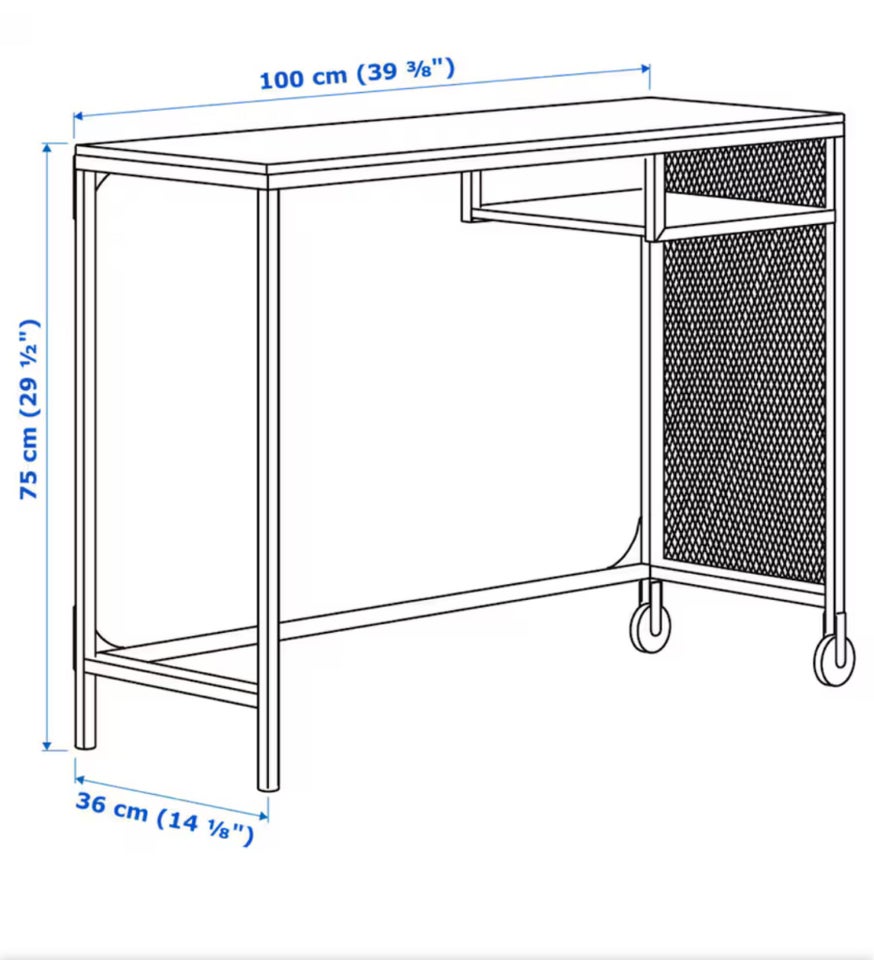 Skrive-/computerbord, b: 100 d: 36