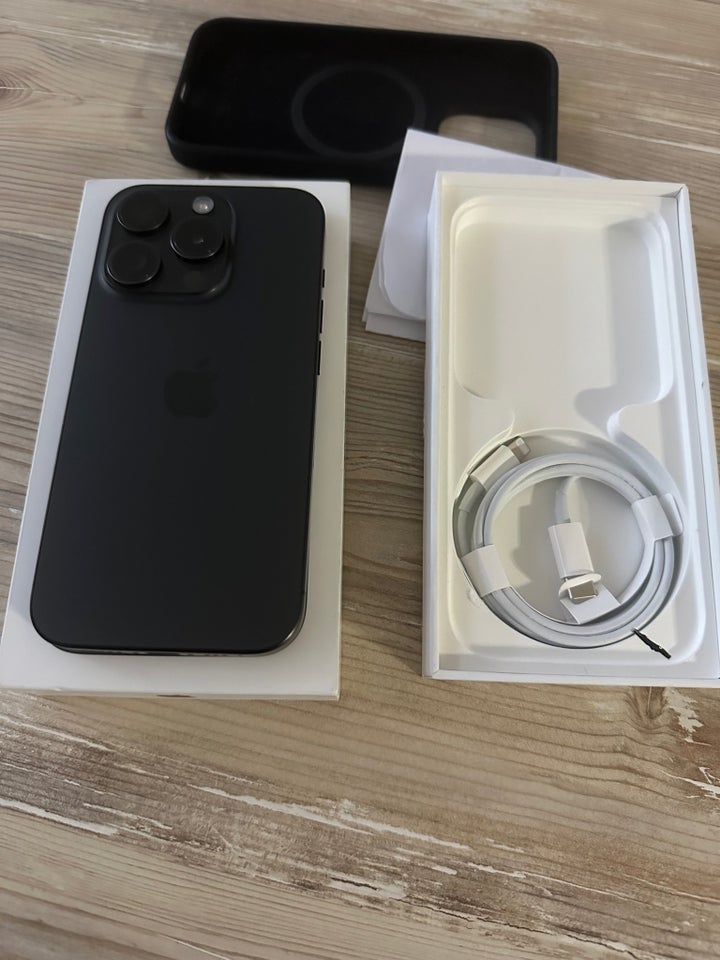 iPhone 15 Pro, 128 GB, sort