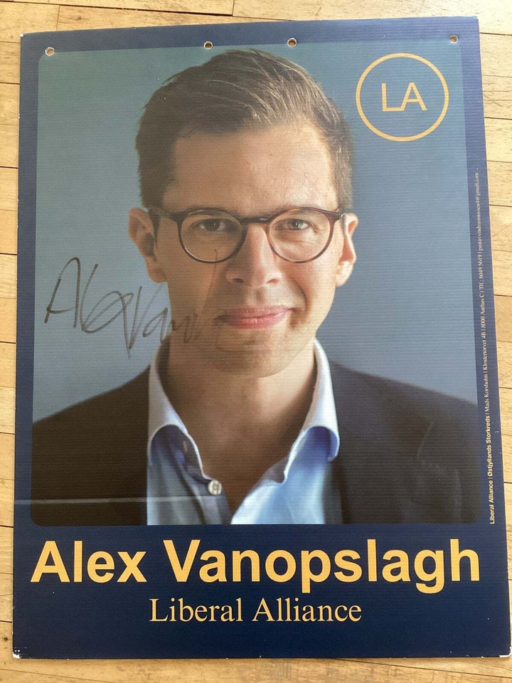 Valgplakat med autograf motiv: