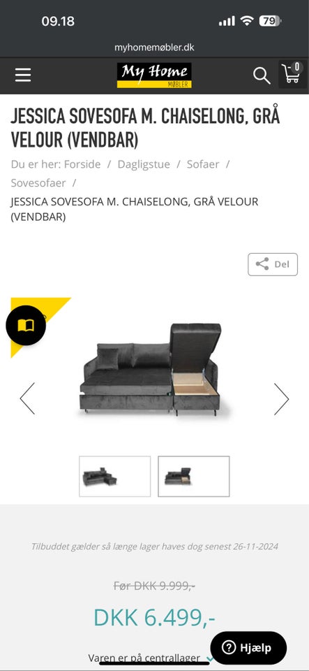 Sovesofa, velour, MyHome