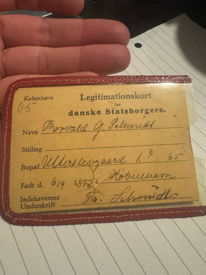 Militær, Id kort ww2 dansk