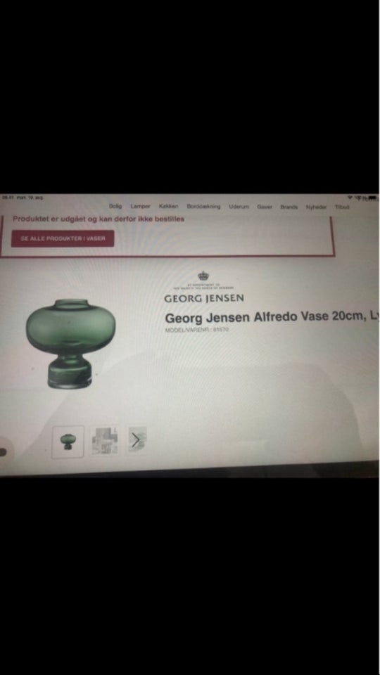 Georg Jensen. Alfredo, Glas. Grøn