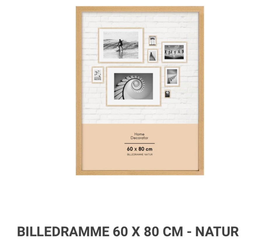 Billedramme med poster, b: 60 h: 80