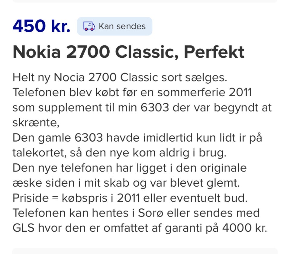 Nokia 2700 Clssic, Perfekt