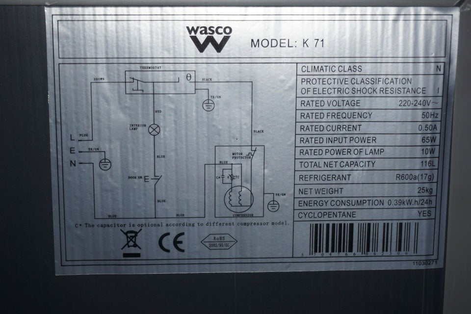 Køle/svaleskab, Wasco Wasco