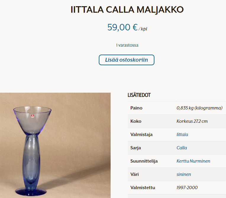 Glas IITTALA FINLAND 1881 FINSK