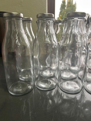 Glas Mælkeflasker med sugerør