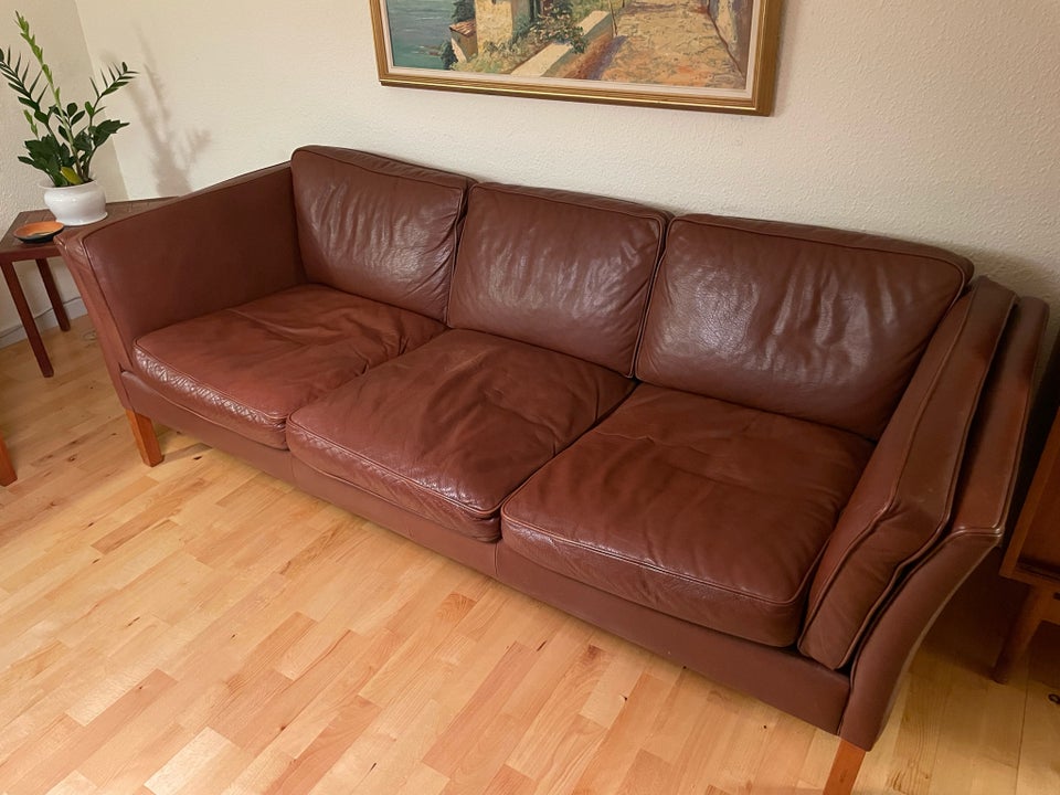 Sofa, læder, 3 pers.