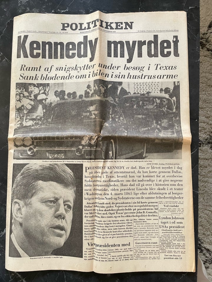 Kennedy myrdet, Politiken, år 1963