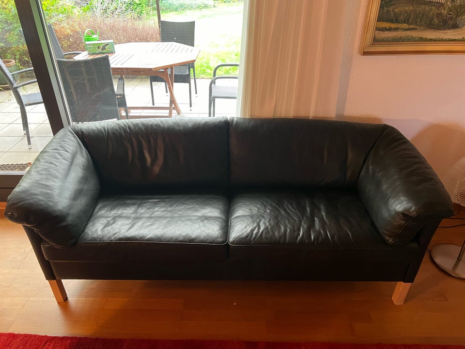 Sofa, læder, 3 pers.