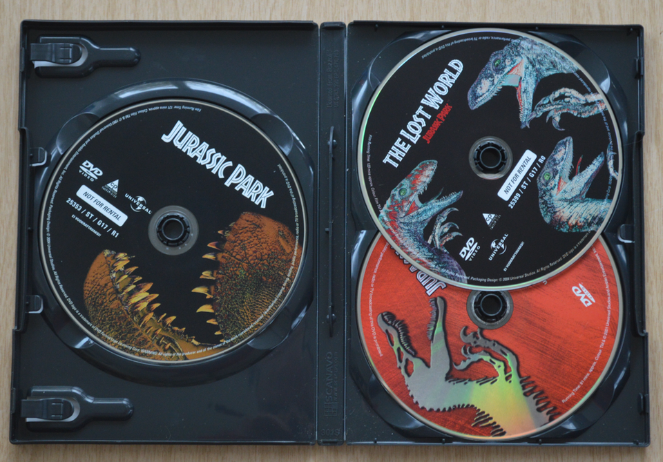 Jurassic Park Trilogy, DVD, action