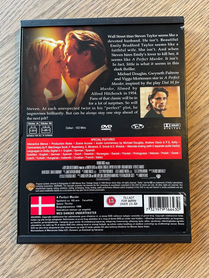 A Perfect Murder, DVD, thriller