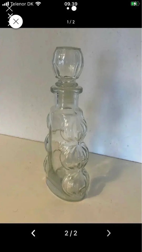 Glas Skulpturel flaske i glas med
