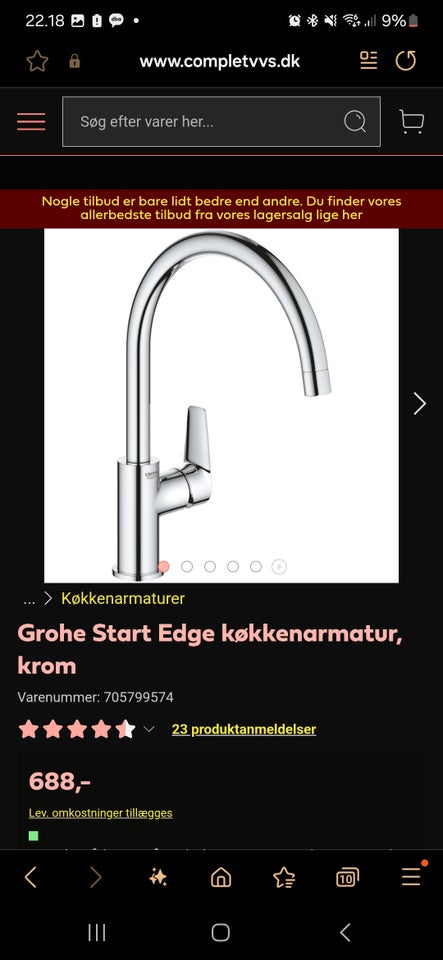 Vandhane, Grohe