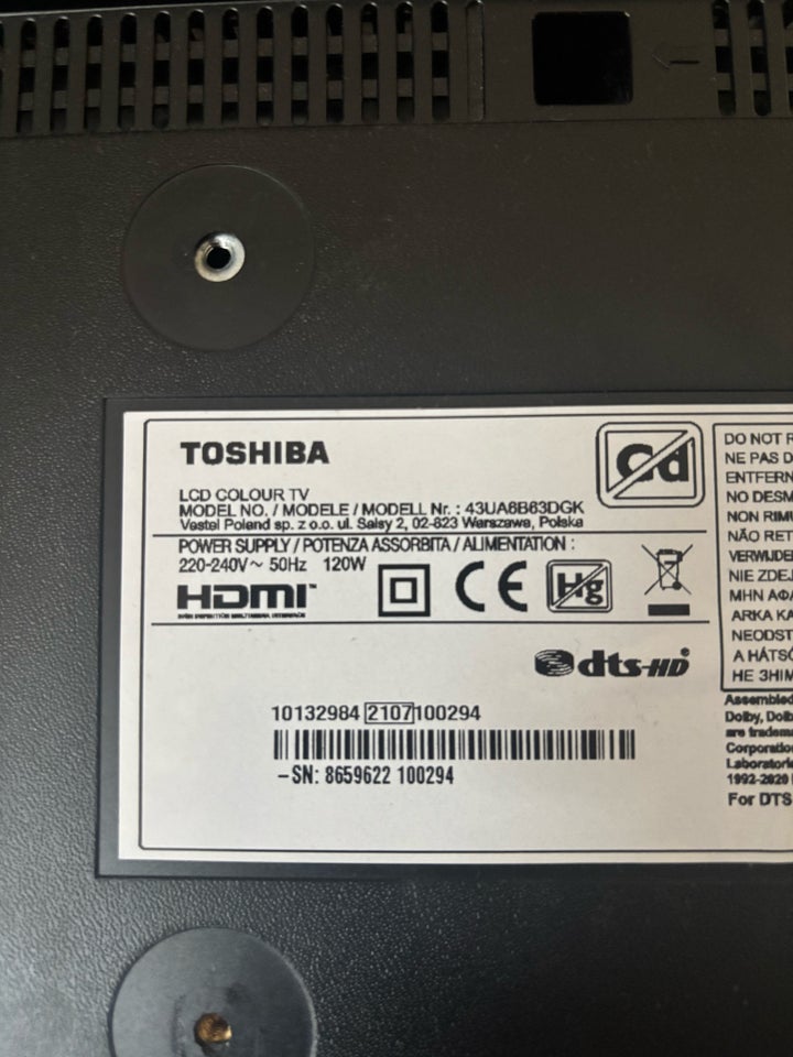 LCD, Toshiba, 43UA8B63DGK