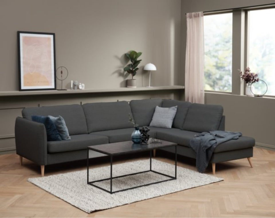 Hjørnesofa, polyester, 4 pers.