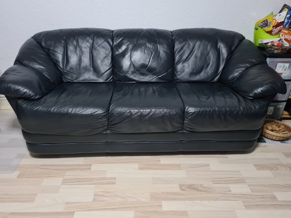 Sofa, læderlook, 3 pers.