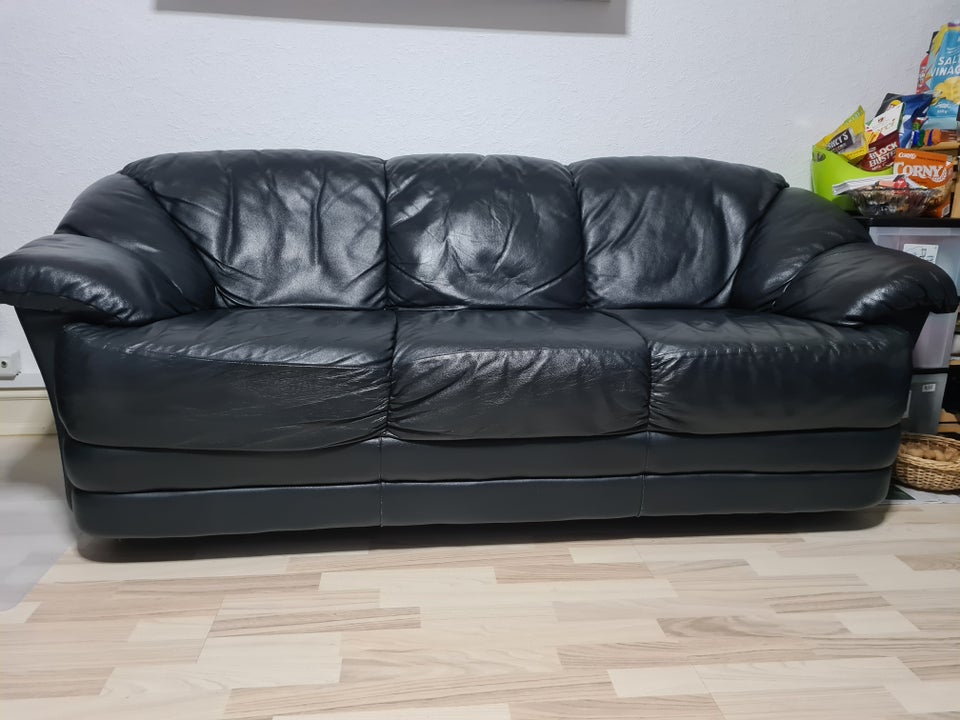 Sofa, læderlook, 3 pers.