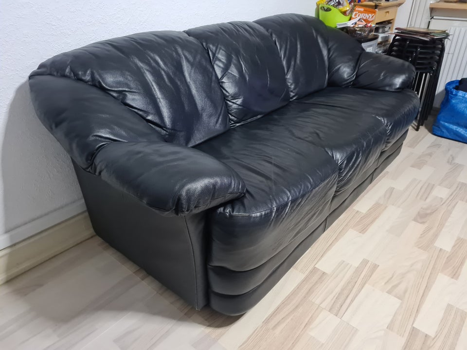 Sofa, læderlook, 3 pers.