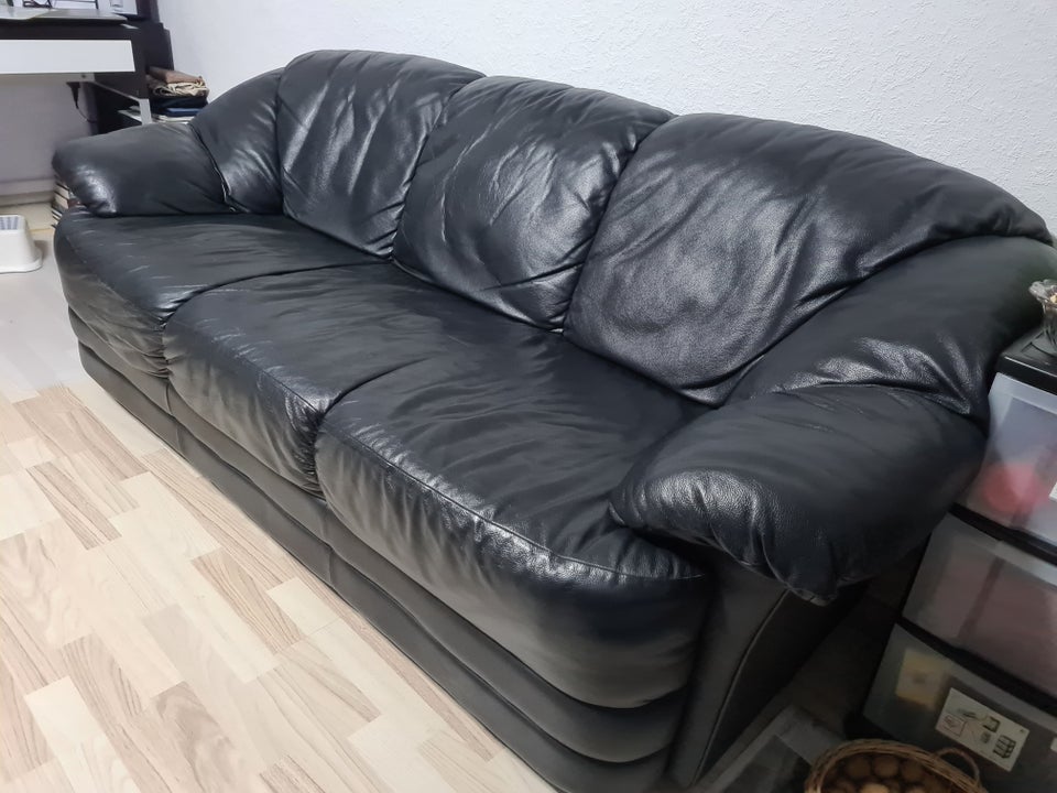 Sofa, læderlook, 3 pers.