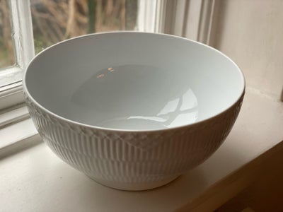 Porcelæn Hvid Halvblonde skål