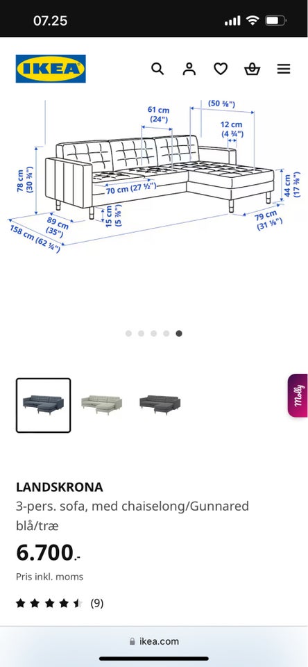 Sofa, 3 pers. , IKEA Landskrona