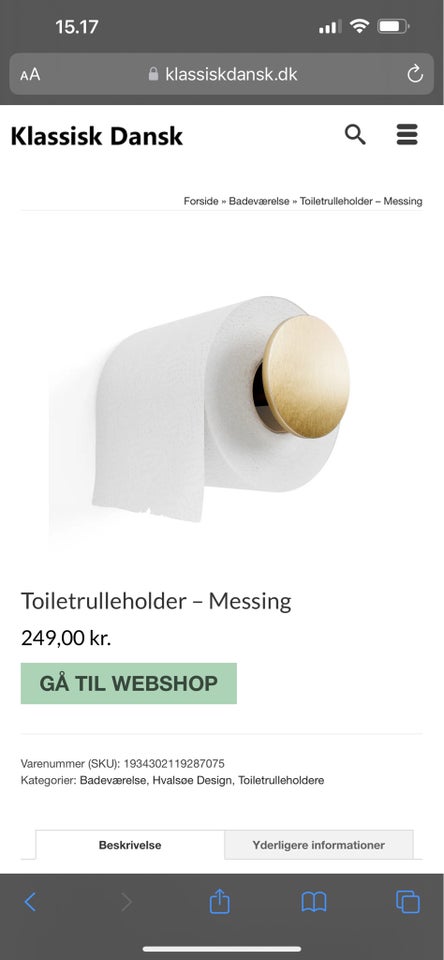 Toiletrulleholder, Hvalsøe