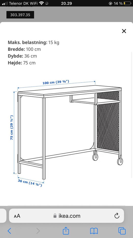 Skrive-/computerbord, Ikea