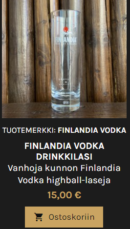 Glas FINLANDIA VODKA GLAS