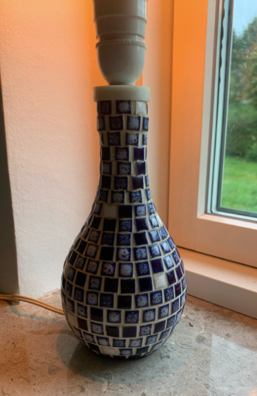 Flot gammel blå mosaik lampe