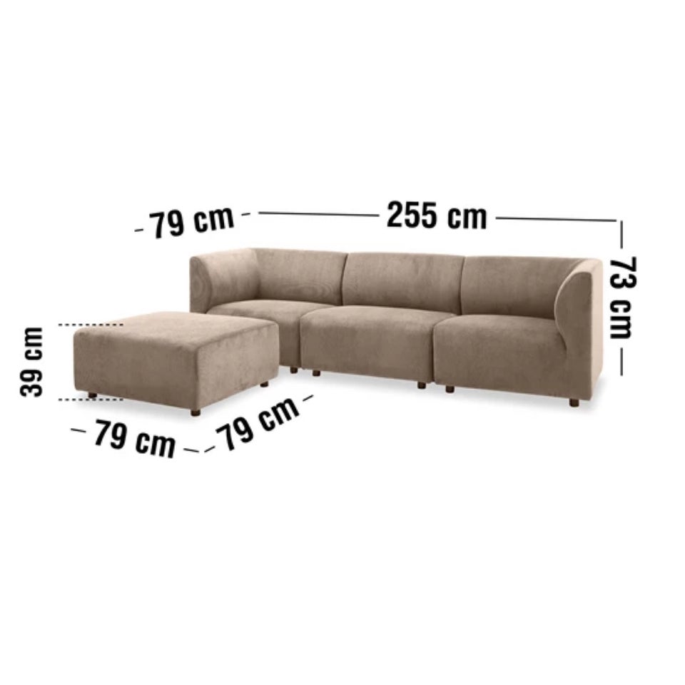 Sofa, velour, 3 pers.