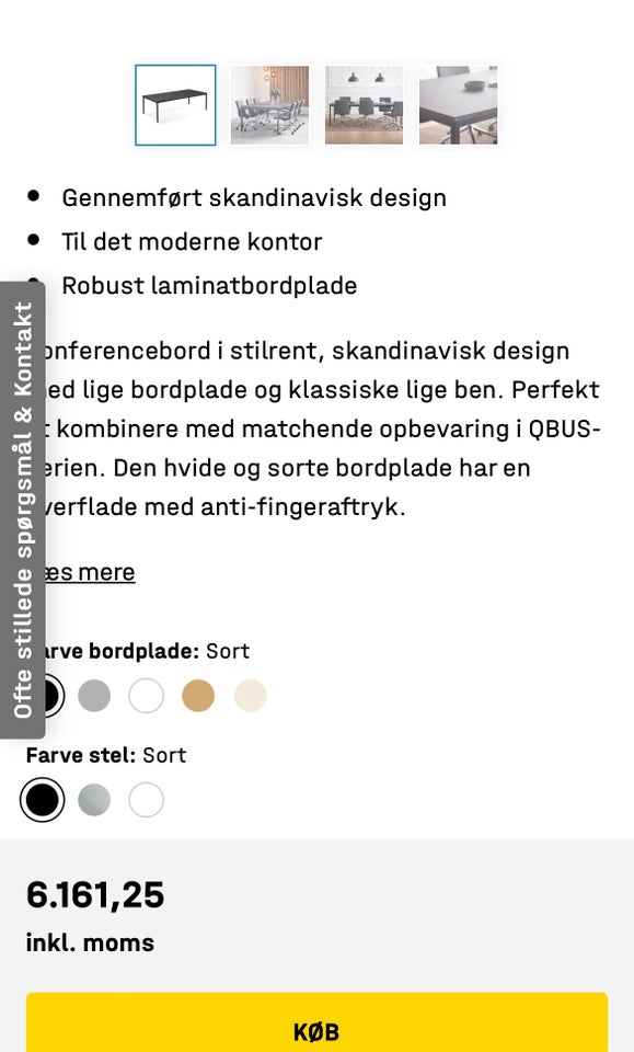 Spisebord, Stål og laminat,