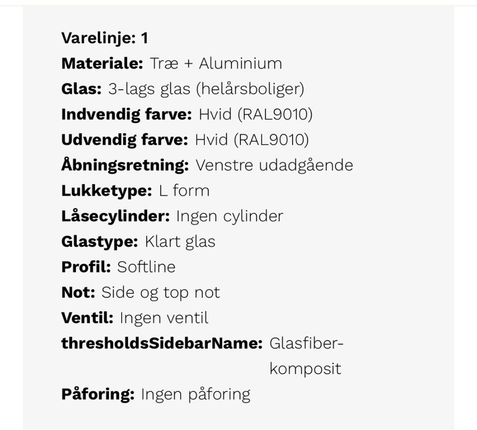 Facadedør træ/alu b: 82 h: 190