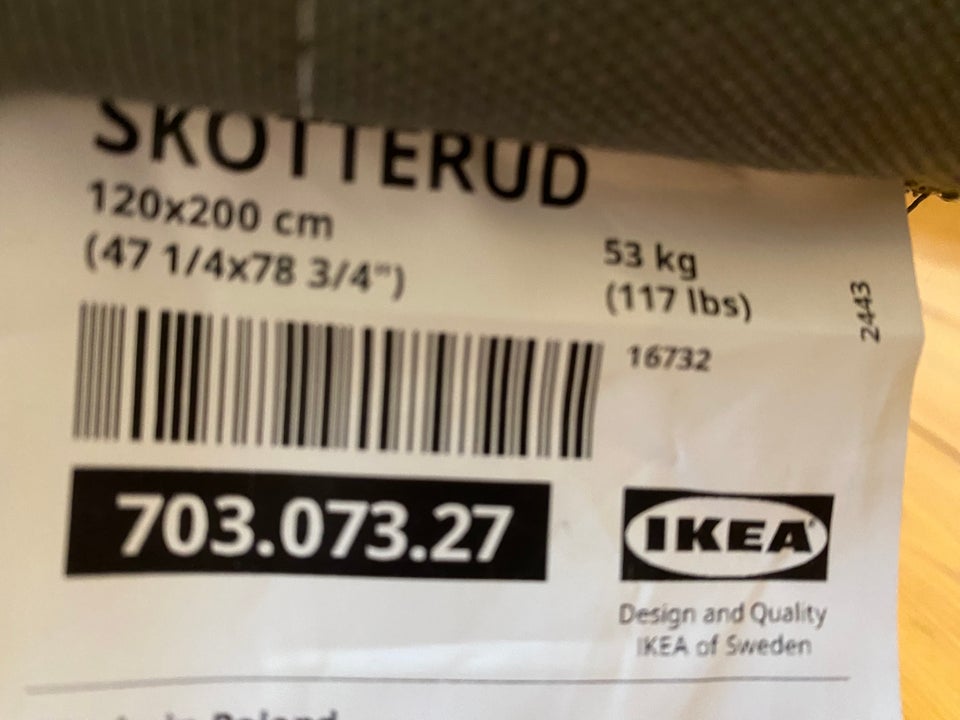 1½ seng, Ikea , b: 120 l: 200 h: 53