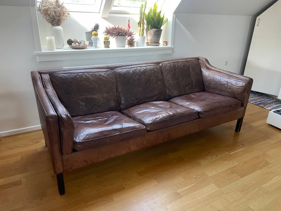 Sofa, læder, 3 pers.