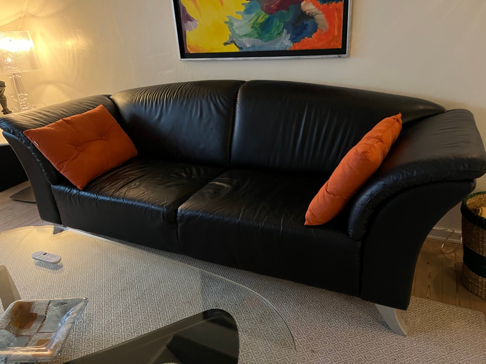 Sofa, læder, 3 pers.