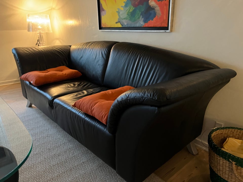 Sofa, læder, 3 pers.