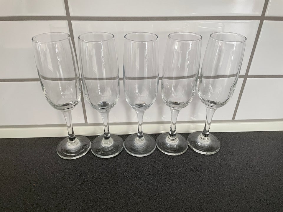 Glas, 5 styks champagne glas