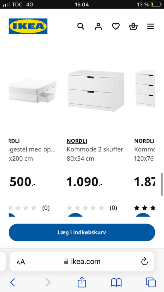 Andet, Nordli , b: 120 l: 200 h: 80