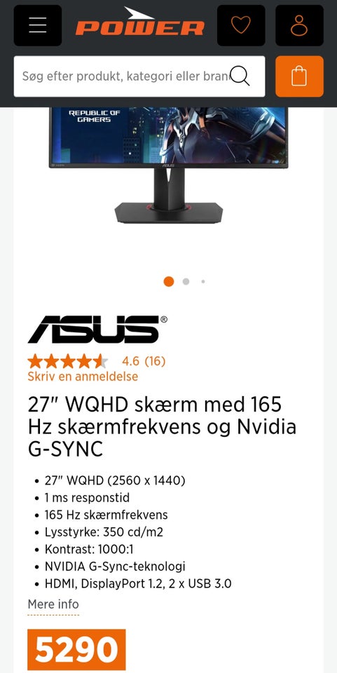 ASUS ROG SWIFT PG278QR fladskærm