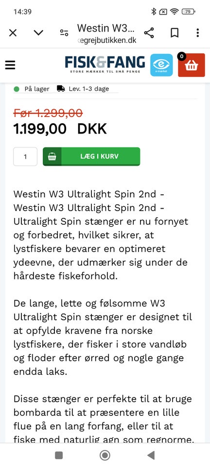 Fiskestang, Westin w3