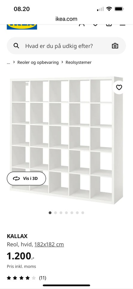 Rumdeler, Kallax Ikea, b: 182 h: 182