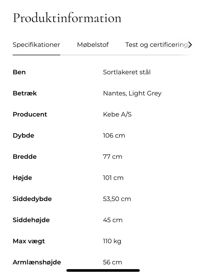 Lænestol, stof, Bolia