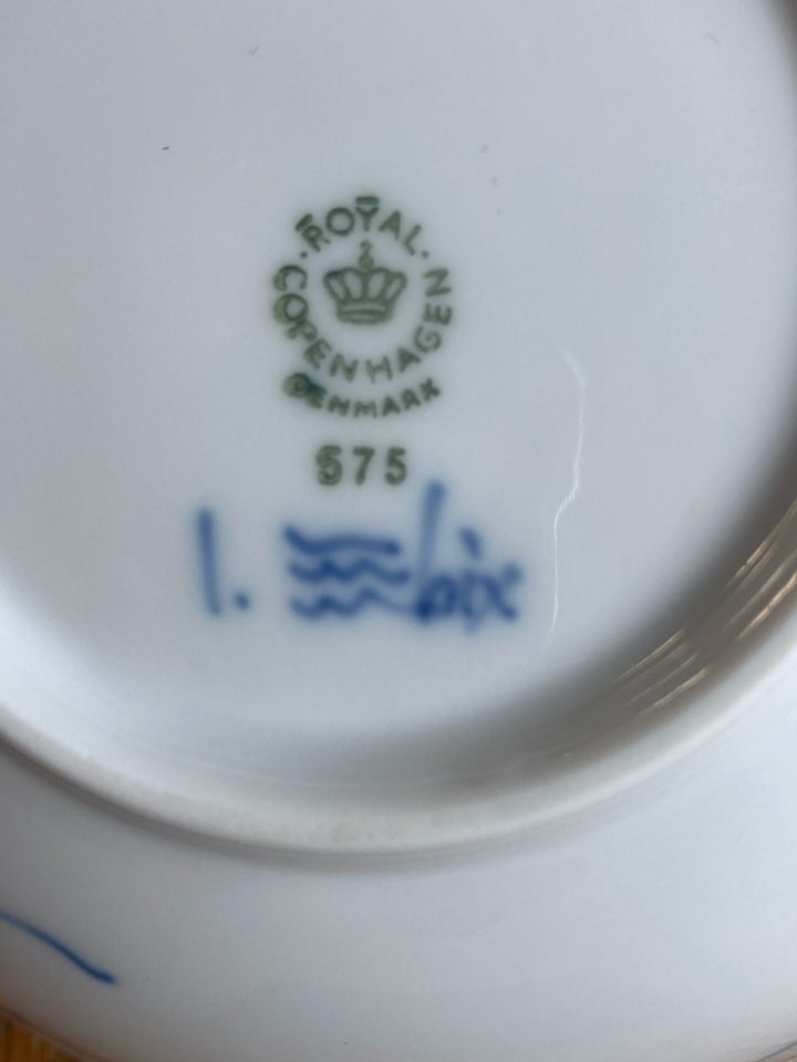 Porcelæn, 6 x ymerskål musselmalet