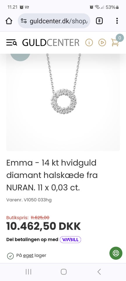 Halskæde, hvidguld, Nuran-Emma