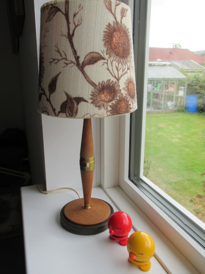 Lampe dansk retro i teak og messing