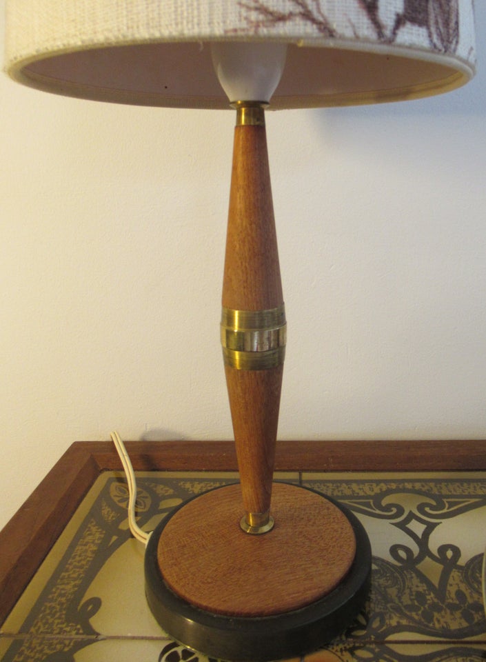 Lampe dansk retro i teak og messing