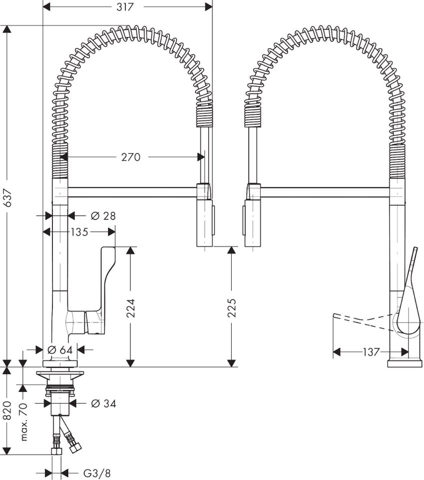 1-grebs, Hansgrohe, Krom