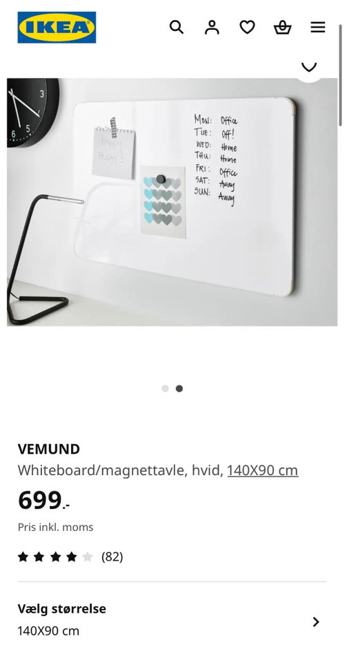 Magnettavle/Whiteboard, Ikea